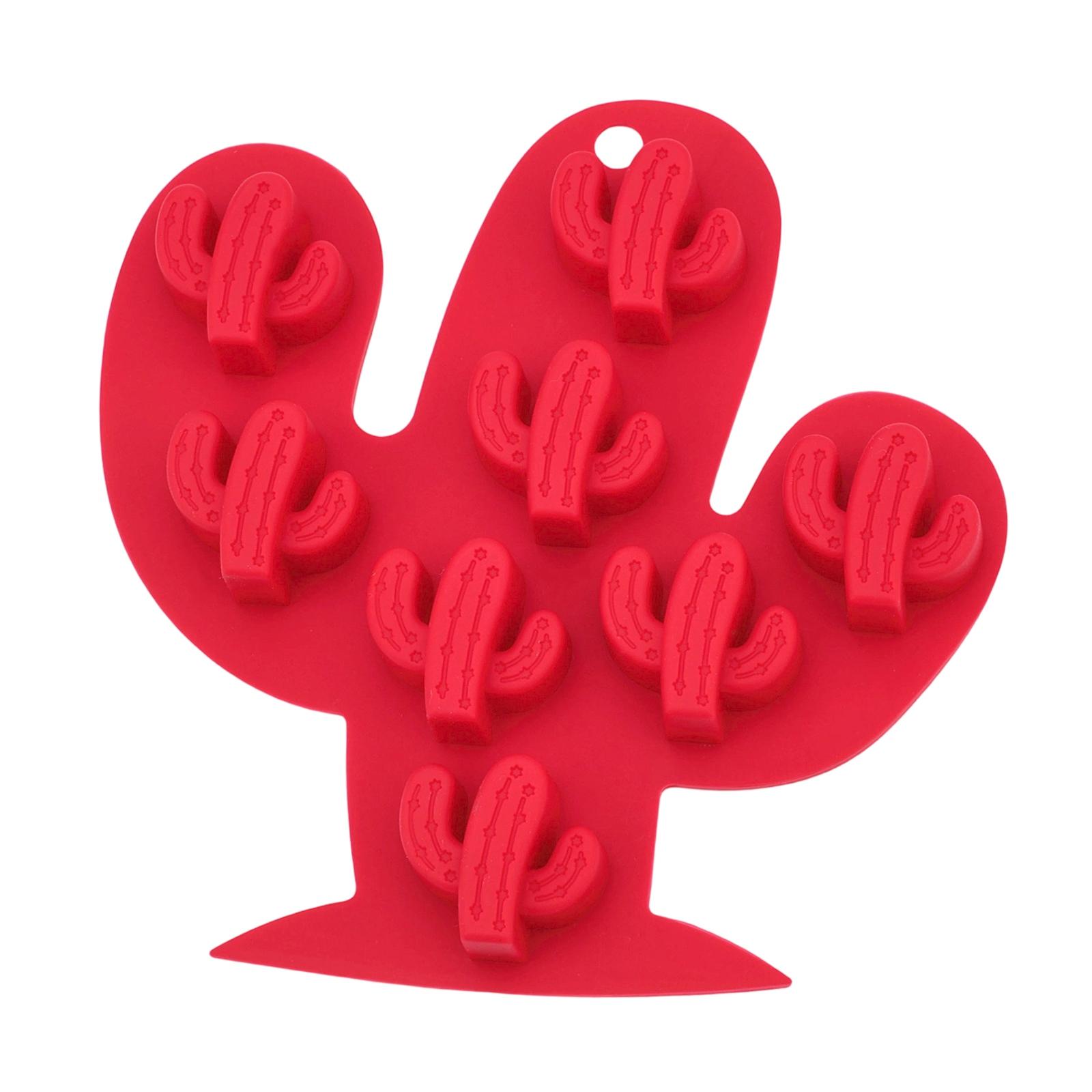 

Silicone Cactus Ice Cube Tray Mold for DIY Chocolate Baking Mold Flexible Non-Stick Silicone Mold for Ice Making and Candy Crafting One Size червоний