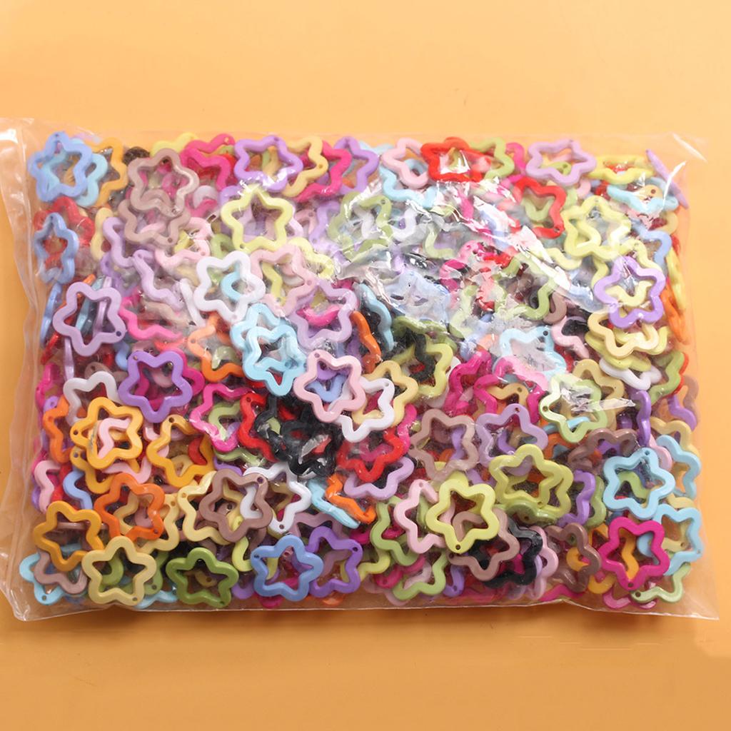 Cca 350ks DIY Materiál šperků Přívěsky Candy Barva Pentagram Přívěsek Akryl pro náhrdelník Náušnice Výroba 30mm Módní