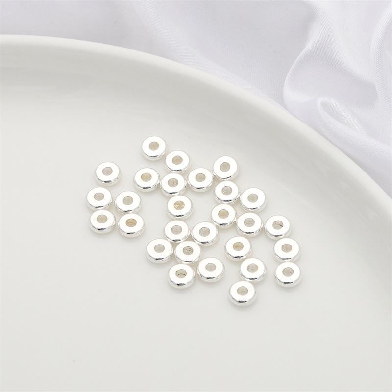 14K Gold-Plated Silver Tone Beads: Thick Spacer & Flat Loose Beads for DIY Jewelry and Bracelets