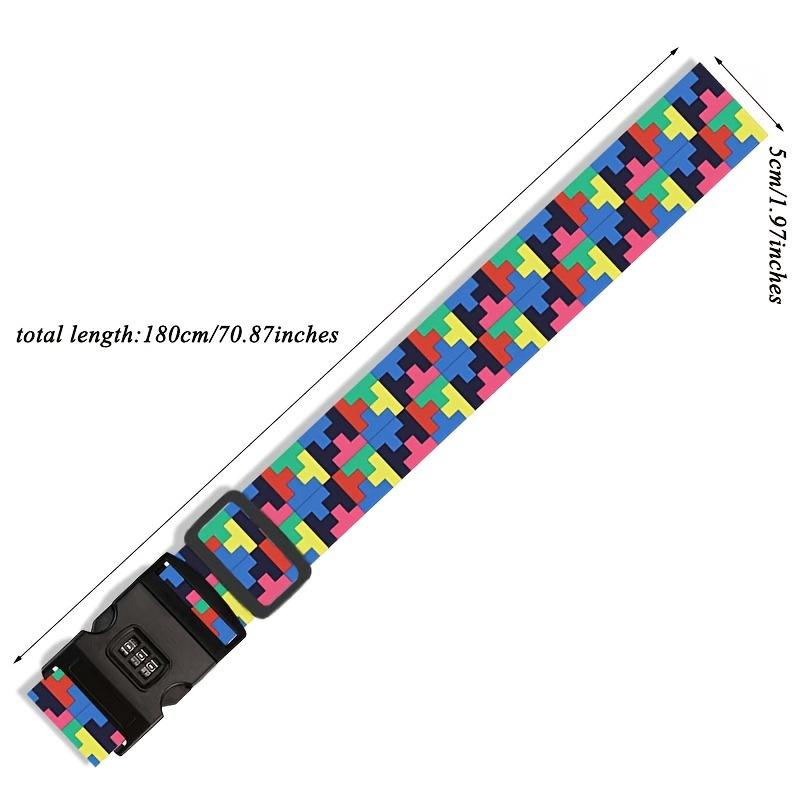 2 Pcs Cross Colored Luggage Straps with Boarding Pass Buckle Password Lock Secure Travel Strap for Suitcases