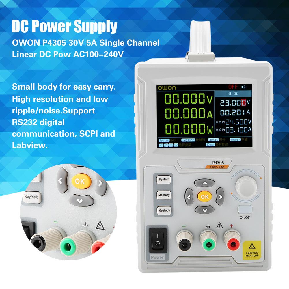 

OWON P4305 5A Single Channel Linear DC Power Supply for SCPI and Labview RS232