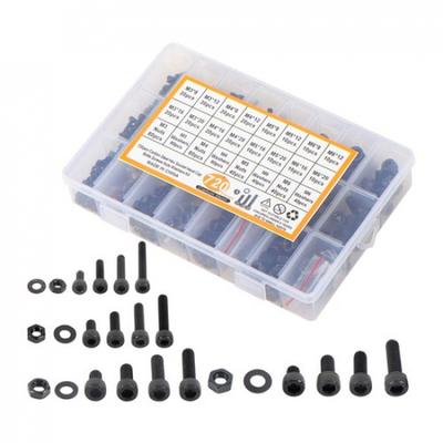 720pcs M3 M4 M5 M6 12.9 Grade Hex Socket Head Cap Screws Bolts Flat Washers Nuts