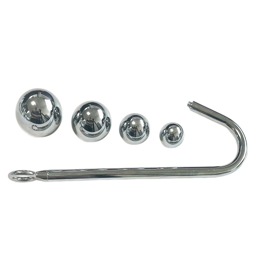 Stainless Steel Anal Hook Anus Balls Metal Anal Dilator Butt Plug Big Anal Beads Prostate Massager Insert Sex Toy for Adult