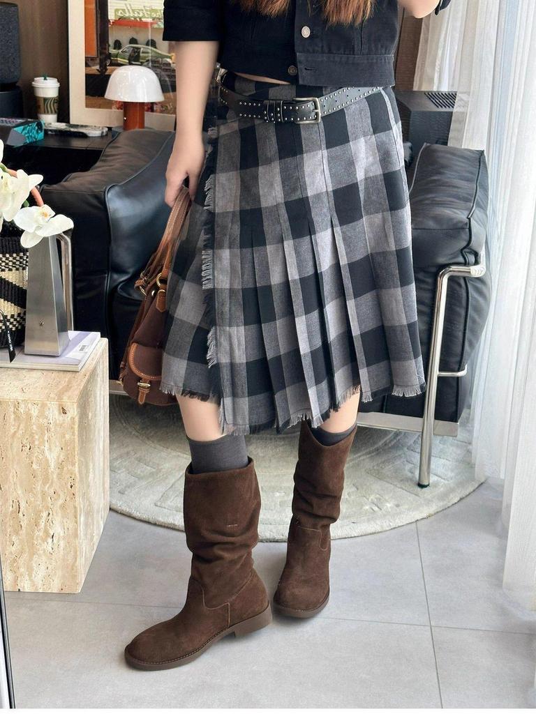 Damen Retro Matte Höhenverstärkende Mid-Calf Stiefel - 2025 Atmungsaktive Lässige Mode