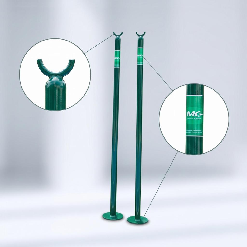 2 Pieces Tennis Singles Stick Aluminum Post Powder-Coated