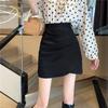 Plus Size Black Irregular High Waist Short Skirt - Autumn/Winter Slimming