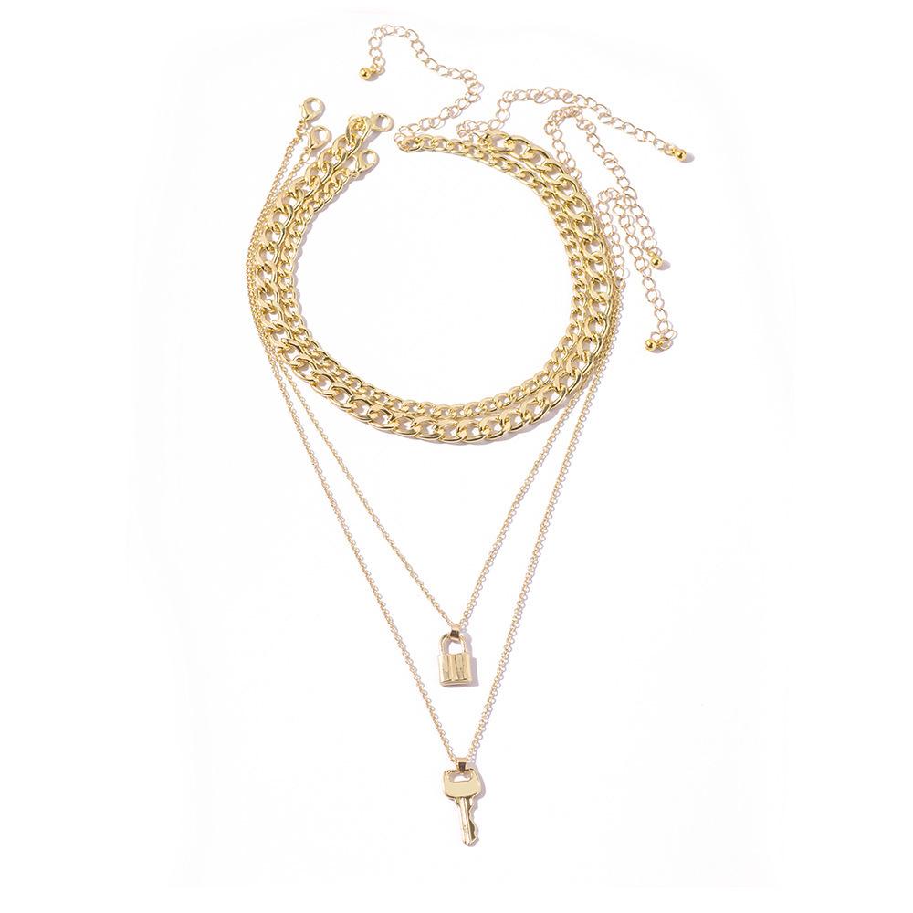 

Alloy Unique Key Pendant Necklace With Stunning Design Ideal For Holiday And Travel Gifts золотий