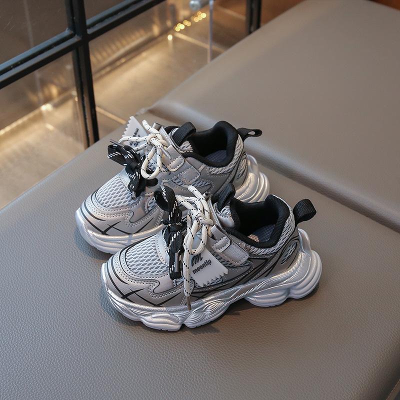 Boys Shoes 2025 New Autumn Breathable Children's Running Sneakers Girls Popular Dad Shoes Older Children's Mesh Shoes