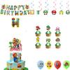 Mario Theme Party Decorations Set Flags, Cake Toppers, Balloons, And Spirals For An Amazing Party Atmosphere!