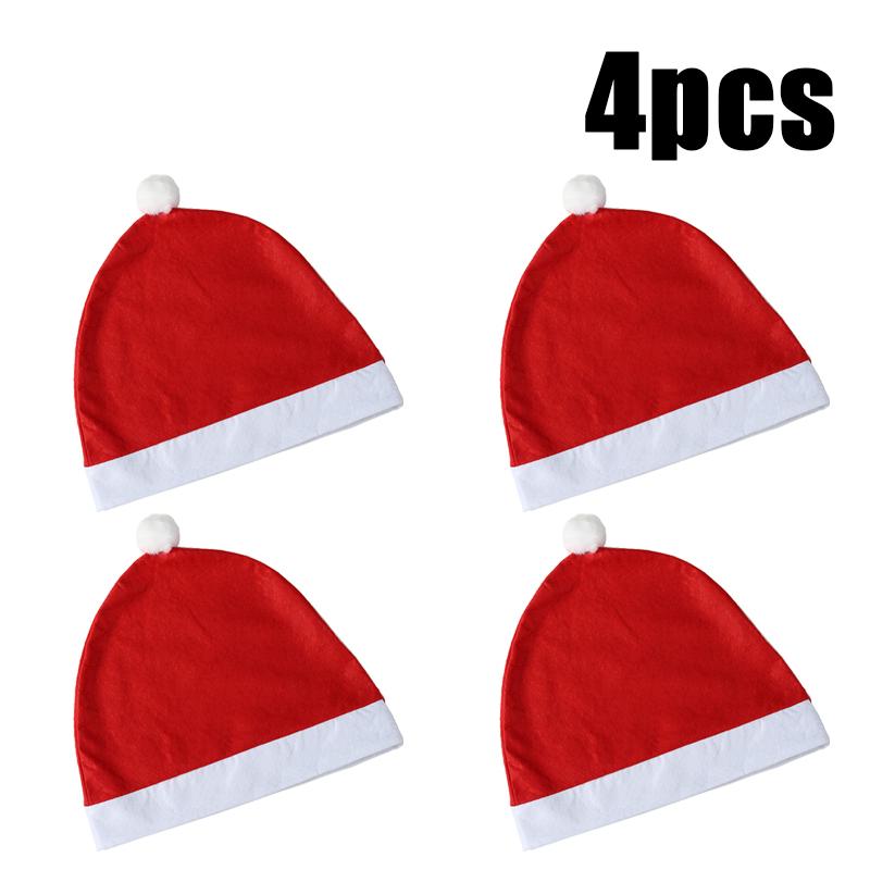 1-10PCS Christmas Santa Claus Hat Car Headrest Covers Red Polyester Seat Cover Decoration for Holiday Party Accessories