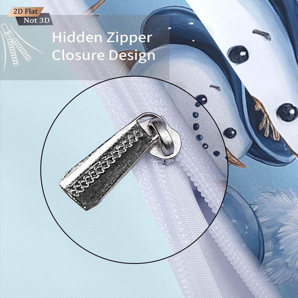 3pcs Christmas cartoon snowman print coreless duvet set multi size bedroom dormitory bedding holiday decoration machine washable