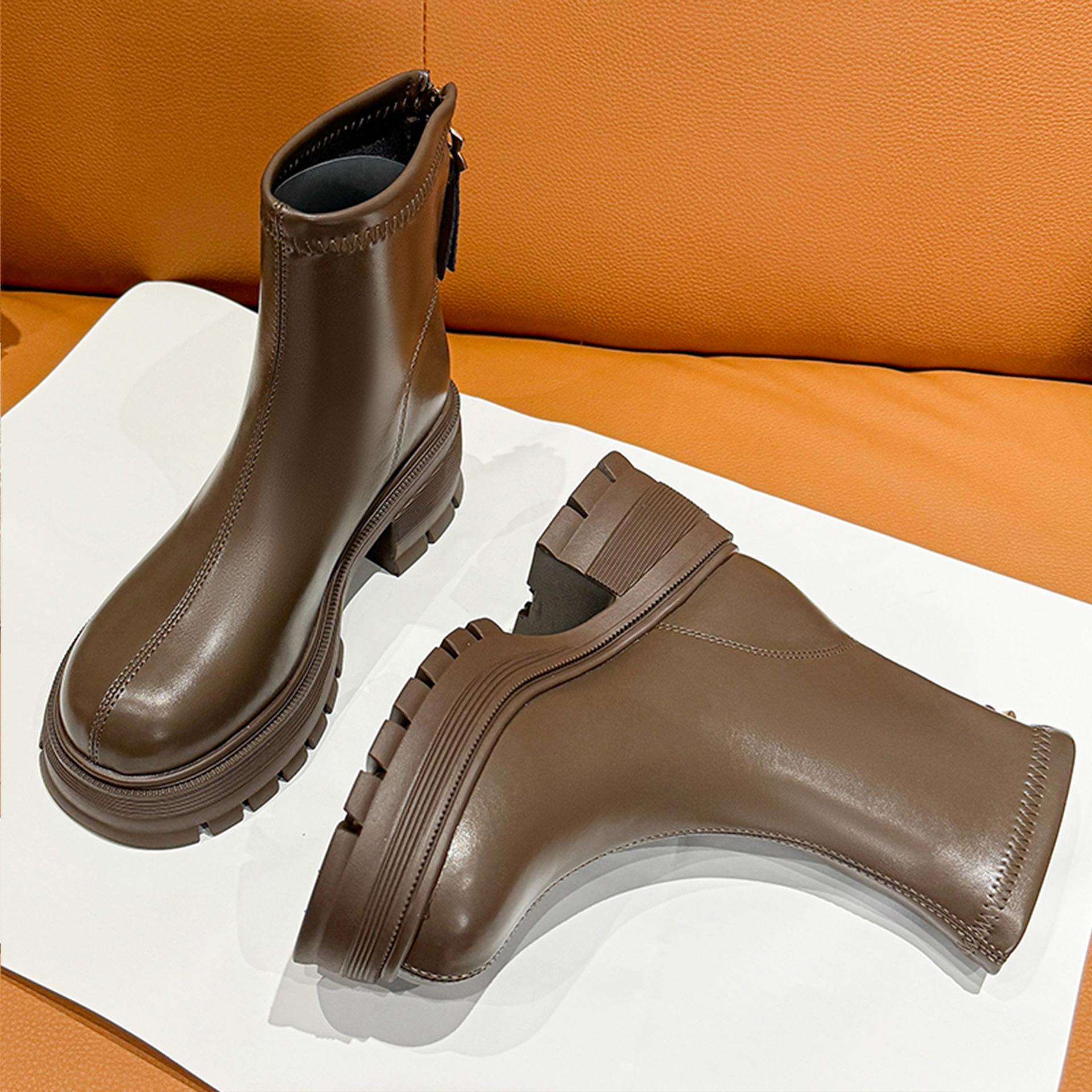 

Ботильоны на толстой подошве Модные женские ботинки Короткие ботинки Женские новые ботинки Мартин Осенне-зимние тонкие рыцарские ботинки 40