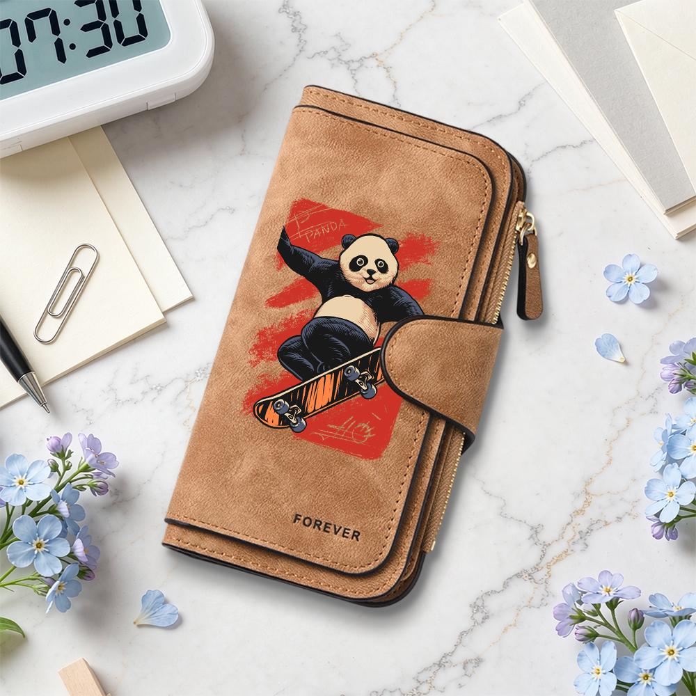 Cute Panda Print Casual Long Wallet Fashion Portable Card Holder Purse