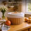 Handwoven Woven Branch Storage Basket with Lid, Multipurpose Bread and Food