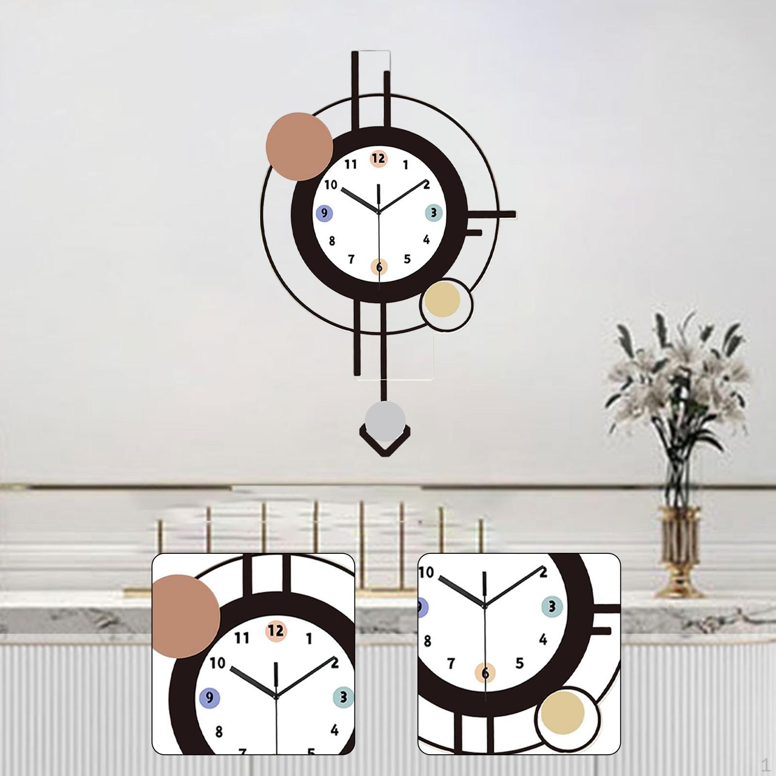 Акриловые настенные часы Домашнее украшение Модные декоративные Современные Качающиеся Художественный декор для 23.3cmx36.7cm