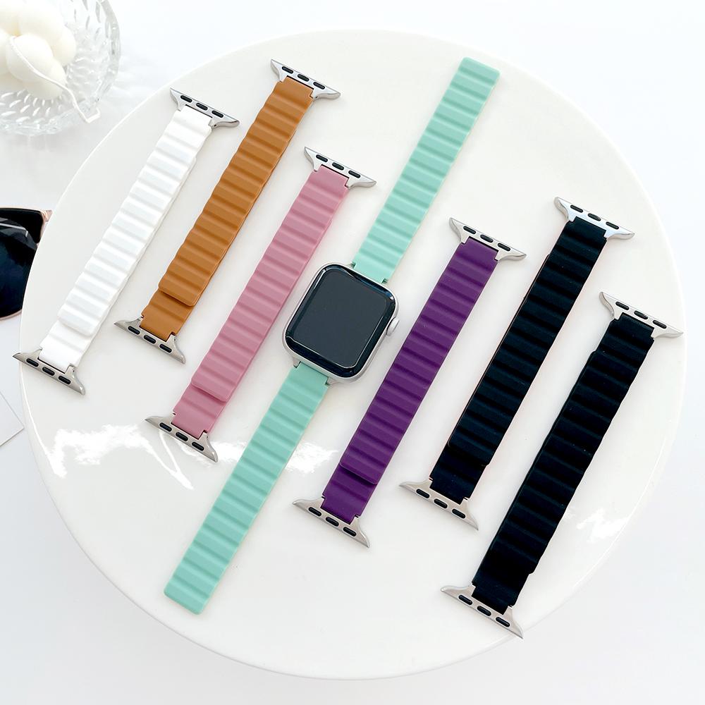 Akim Apple Watch 11 10 Ultra 3 9 8 7 Se 2Nd Gen 6 5 4 Slim Neo Magnetic Silicone Strap