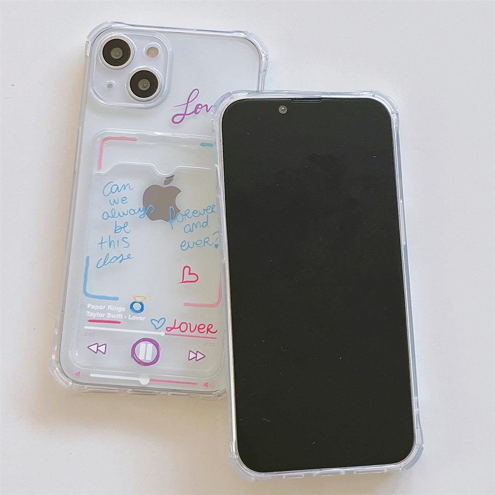 English Music Graffiti XR Apple 15 Phone Case for iPhone 11/12 Pro/13 XS Max with Card Slot