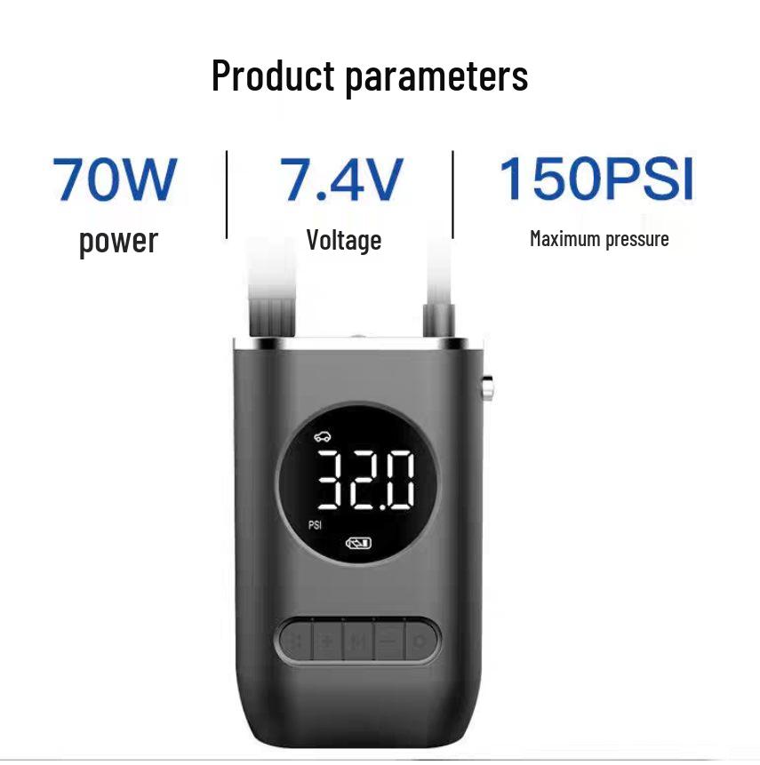 Wireless Portable Multi-functional Electric Car Tire Inflator Pump