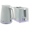 Modern Kettle and Toaster Set - Grey