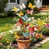 2D Flat Butterfly Yard Stake Decorative Butterfly Plant Stake Metal Garden Stake  Lawn Decoration