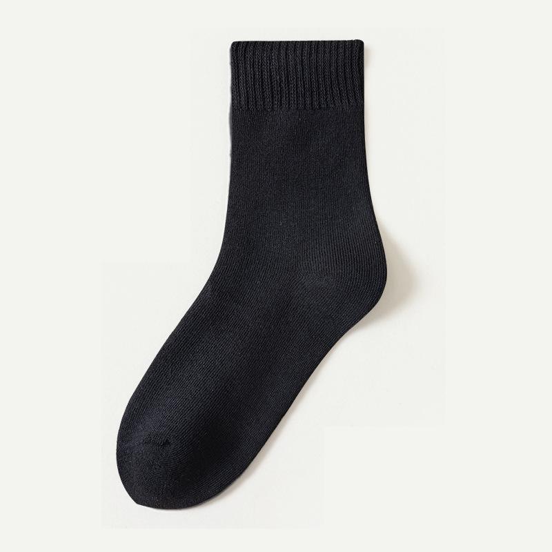 Terry Mid-Calf Socks: Warm, Thick, Velvet-Enhanced Cotton for Men & Women - Perfect for Autumn & Winter