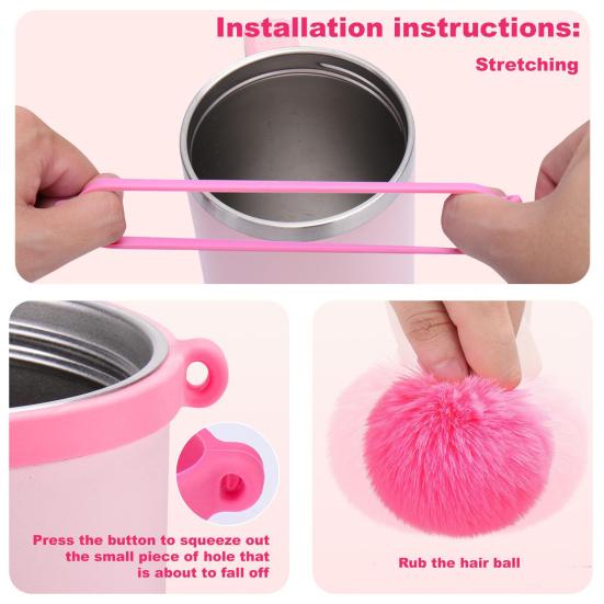 Pouzdro na pohárek Ochranný obal na láhev na vodu Sada silikonového pouzdra na láhev s držadlem Popruh na šálek se slámou Dekorativní příslušenství pro pohár Stanley