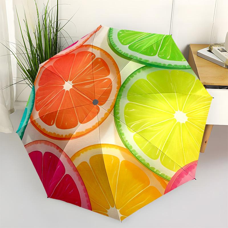 

1pc Citrus Fruits Automatic Open/close Folding Umbrella, Compact Portable Travel Umbrella, Durable Construction yy251230135