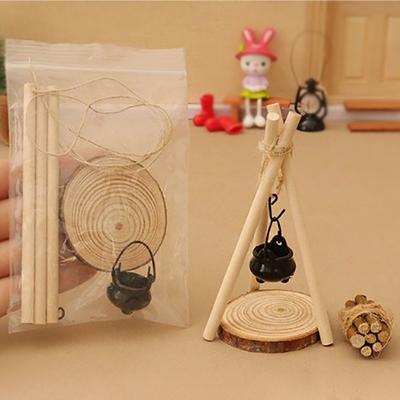 1 Set Mikro Garten Landschaft Dekoration 1:12 Puppenhaus Camping Lagerfeuer Szene Modell Miniatur Lagerfeuer Ornament DIY Zubehör