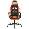 Gaming Chair with Footrest Black and Orange Artificial Leather