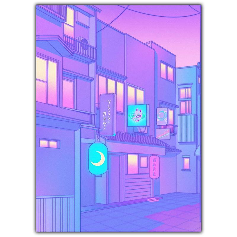 Modern Fashion Art Night Market Popular Kyoto Poster Japanese Style Wall Art Canvas Painting Living Room Home Decoration Mural