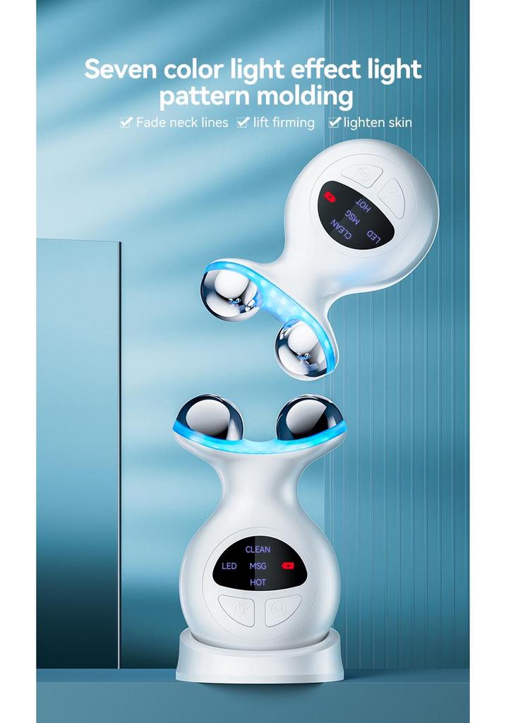 Multifunctional Neck & Face Beauty Massager with LED Light Therapy