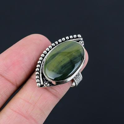 Gift For Women Multi Stone Ring Size 8.5 925 Silver Natural Polychrome Jasper