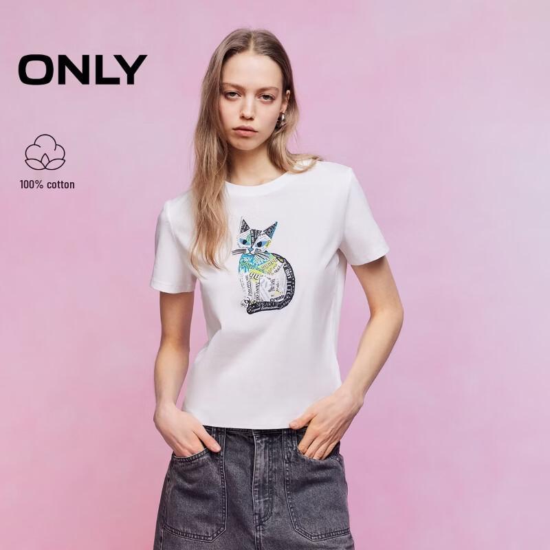 

ONLY Women s Kitty Print Cotton T-Shirt XXL