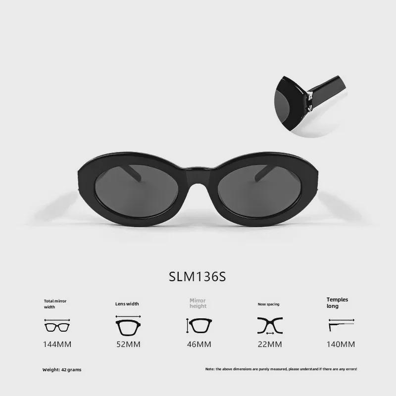 

Xiaohongshu популярные женские солнцезащитные очки в овальной оправе SLM136 - Высококачественная мода ретро защита от ультрафиолета