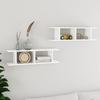 Day and Night - Day and Night Wall Shelves 2 Pcs Plywood White 75x18x20 Cm