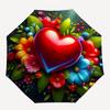 1pc Heart Flowers Automatic Folding Umbrella - Portable Collapsible 8-Rib Umbrella for All Seasons yy251119204