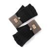 Half finger flip gloves winter ladies cute fleece cold-proof warm wool knitted autumn and winter dew fingers