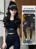 Women's 2026 Summer Quick-Dry Sports Set: Short Sleeve Elastic Yoga Top & Fitness Wear