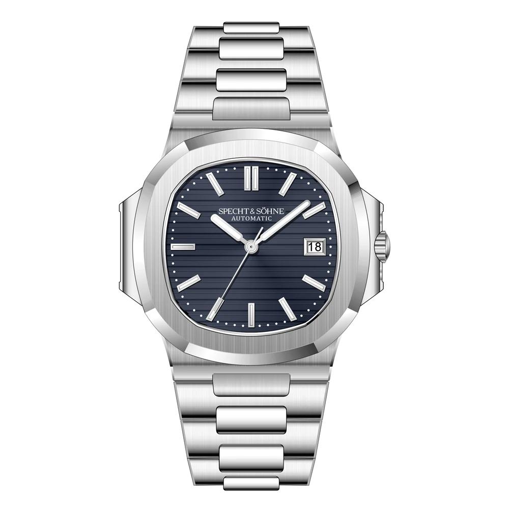 2025 Specht & Söhne 40MM Cubic 5711 Herenhorloge Mechanische Horloges Roségoud Roestvrij Staal Saffierglas 50M Waterdicht