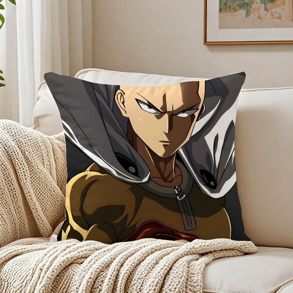 Anime Action OOne Punch MMan Cushion Cover Pillowcase Antidustmite Living Room Sofa Decor Cushion Room