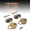2 Sets Wooden Box Hasp   Padlock Set Antique Zinc Alloy Hasp Clasp   and Hrt Shaped Padlocks with Keys