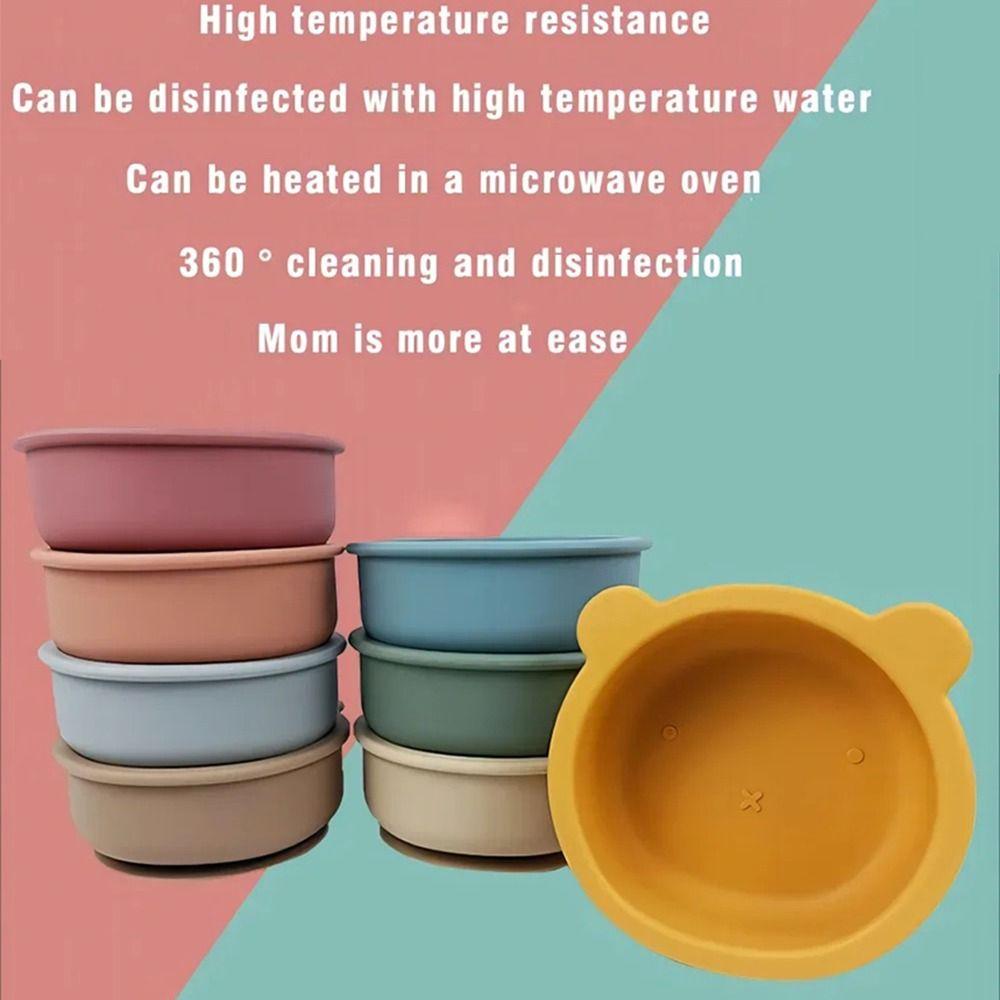 Waterproof Silicone Suction Bowls Flexible Feeding Bowl Set Feeding Tableware  Learning To Eat