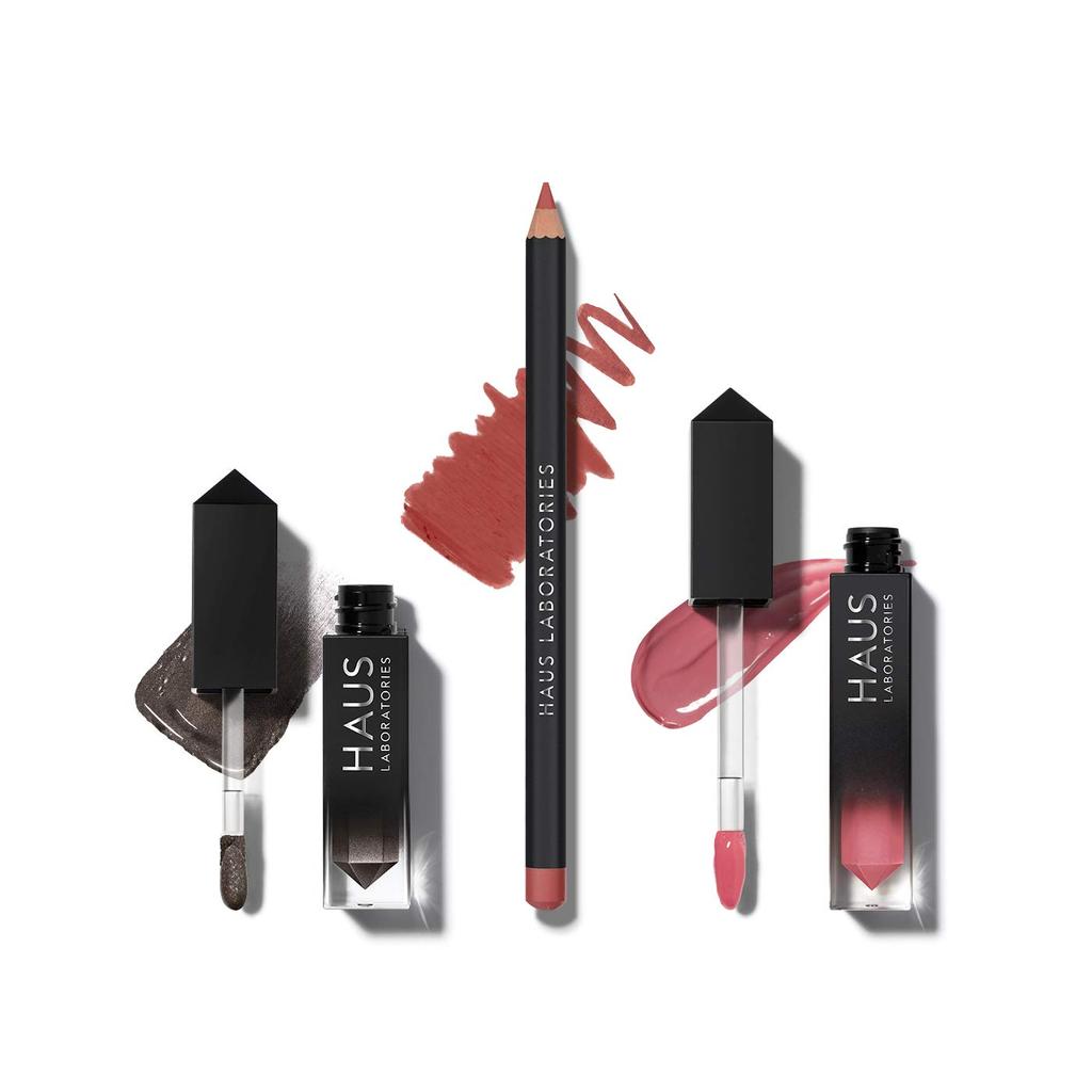 HAUS LABORATORIES HAUS of Collections set Lip Lip Liner of 3-piece All-Over Color, Gloss, (HAUS Metalhead)