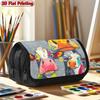 1pc Large Capacity Double Layer Flip Pencil Case Suitable For, Office & Travel - -Themed Zipper Closure Desk with Colored Cattle Design, Ideal Birthda