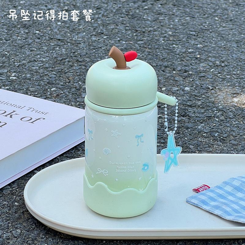 Water cup girls large-capacity portable cup ins direct drinking thermos cup small and cute students anti-drop and durable