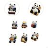 6 Stück Panda-Figuren Tischdekoration Niedliche Harz-Moderne Kleine Statuen Tier-Skulpturen für Wohnzimmer