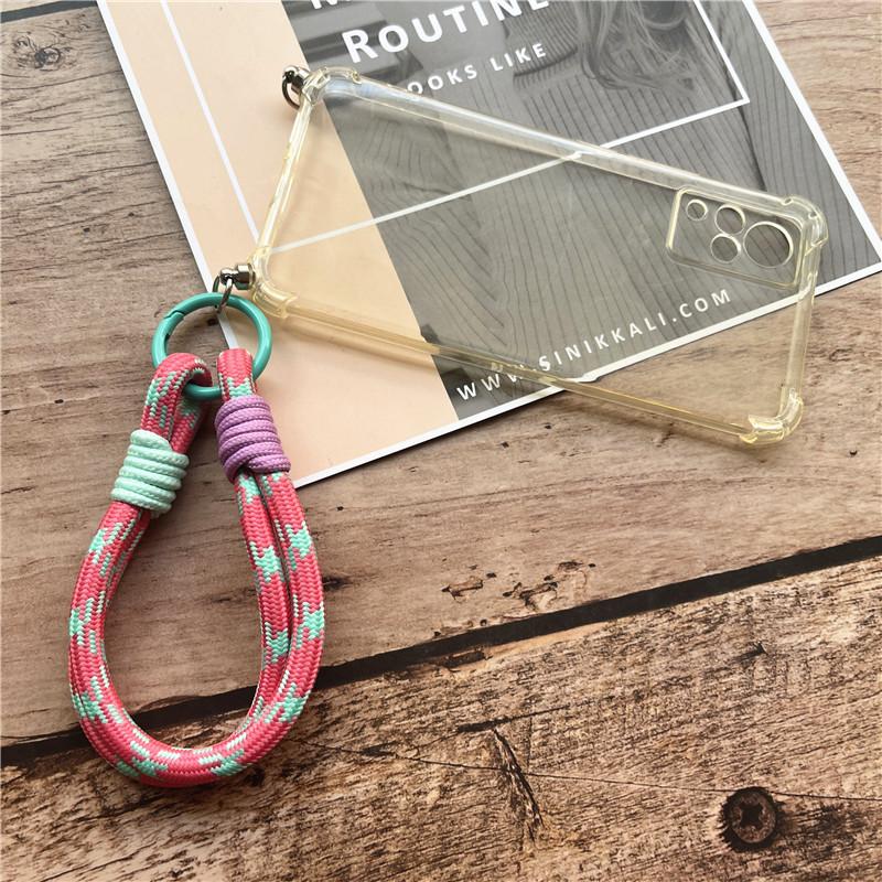 Handy-Lanyard Kontrastfarben Schlüsselanhänger für Handy Handgelenkschlaufe Buntes Schlüsselband Exquisite Taschenkörper-Set-Kette