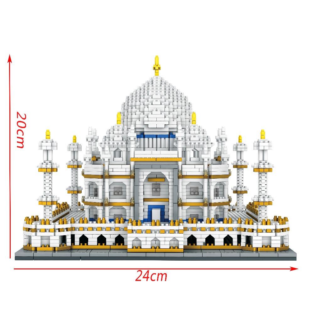 Bloques de Construcción Arquitectura Monumentos Taj Mahal Palacio Modelo 3D Juguete Educativo para Niños
