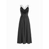 Sleeveless V Neck Maxi Dress with Adjustable Straps Flared Hem Casual Summer Holiday Dress Lightweight Loose Fit Long Dress for Women