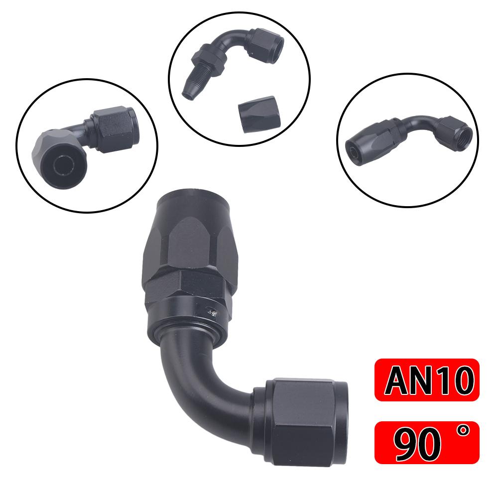 Universal AN4 AN6 AN8 AN10 AN12 Straight 45 90 120 180 Degree Oil Fuel Swivel Hose End Fitting Oil Hose End Adaptor Kit Tube Joi Fuel Injectors 6